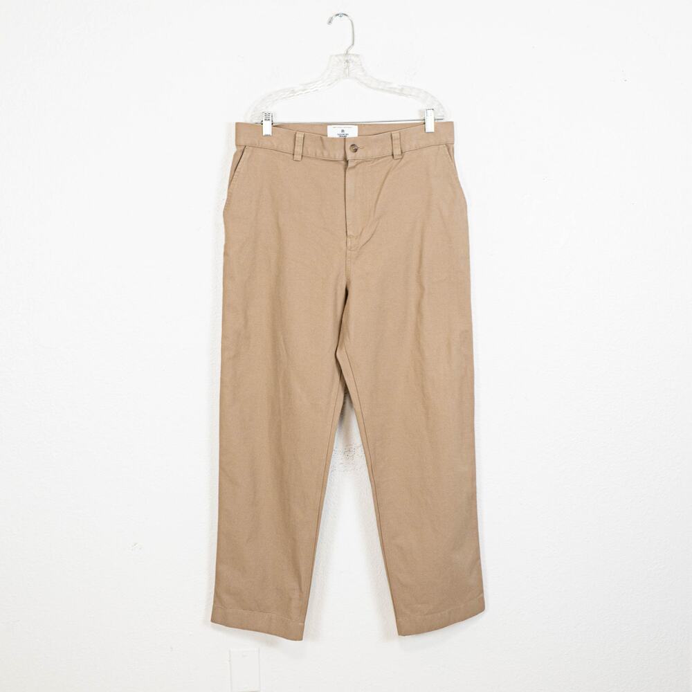 Reigning Champ Cotton Twill Ivy Chino Pant in Khaki Relaxed leg sz 34